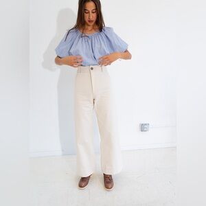 Creatures of Comfort the Classic Maison Pant High Rise Cream Tan Wide Leg Pants